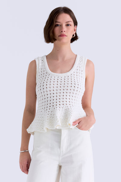 anna peplum sweater tank