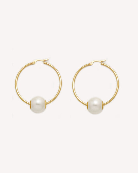 pearl hoop earrings