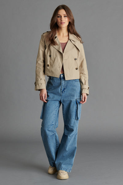 sirus cropped trench jacket