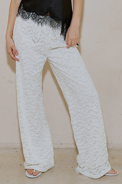 lace drawstring pants