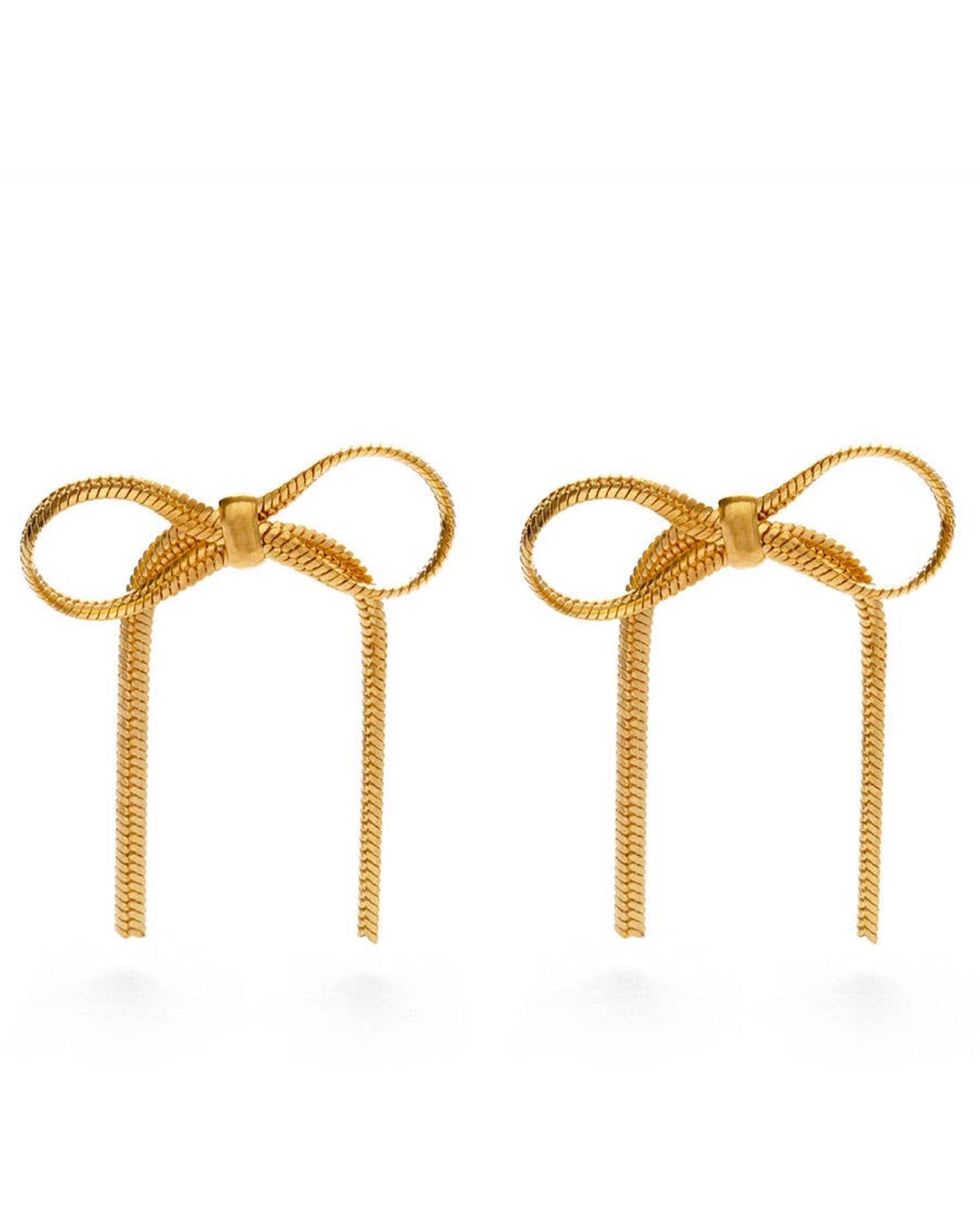 chain bow earrings