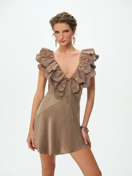 luna eyelet mini dress
