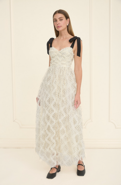 tulle corset midi dress