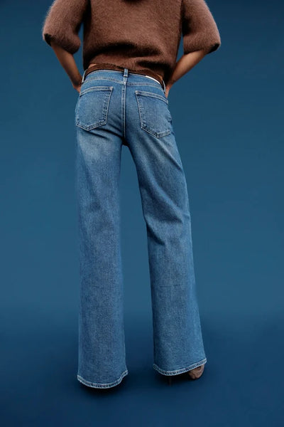 vivian mid rise wide leg jean