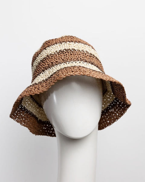 stripe bucket hat
