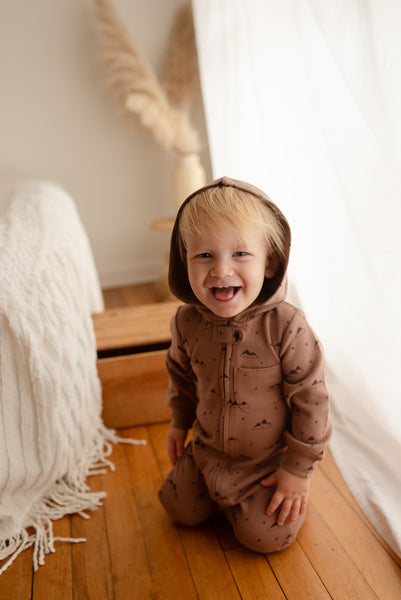 organic zipper romper
