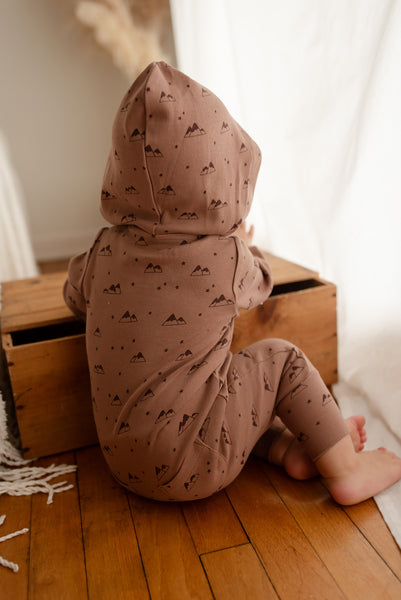 organic zipper romper