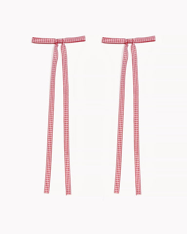 gingham hair bows