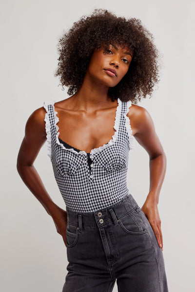 cassie gingham bodysuit