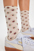 floral jacquard socks