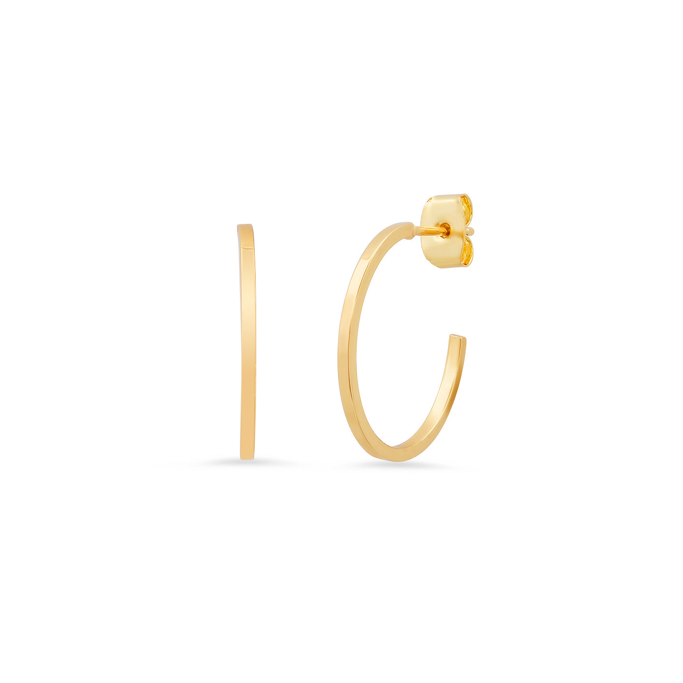 sleek small gold hoops