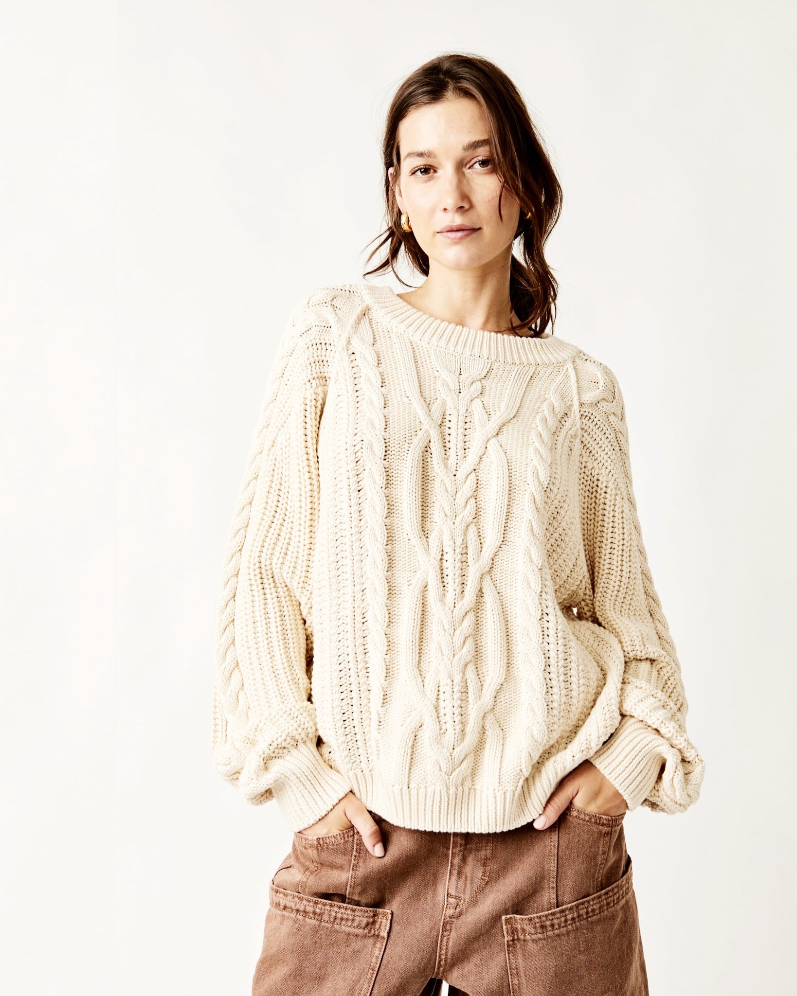 frankie cable knit sweater