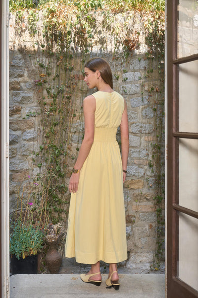 pintuck midi dress