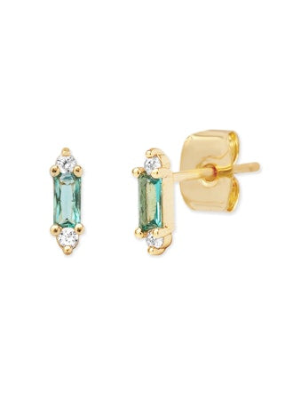 baguette with cz tip earring