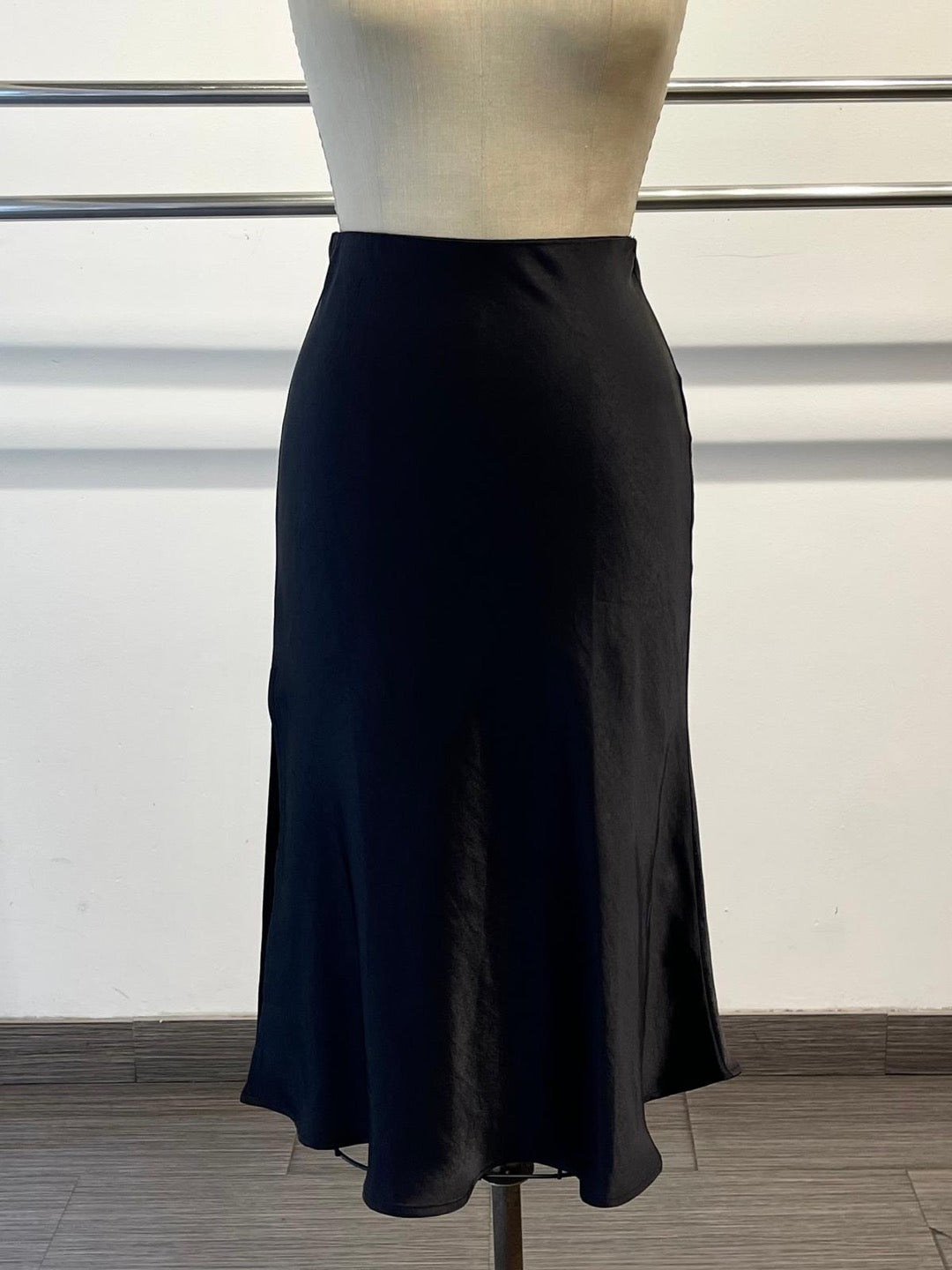 silk midi skirt