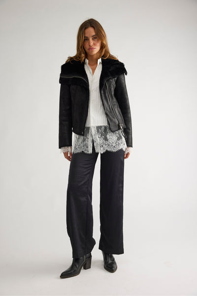 fourline shearling aviator jacket