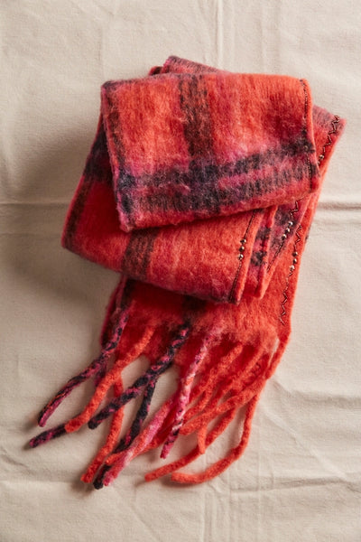 highland plaid skinny scarf