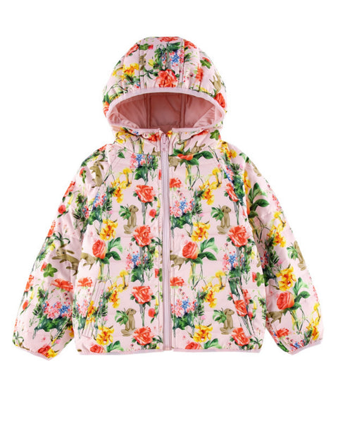 floral reversible down puffer jacket