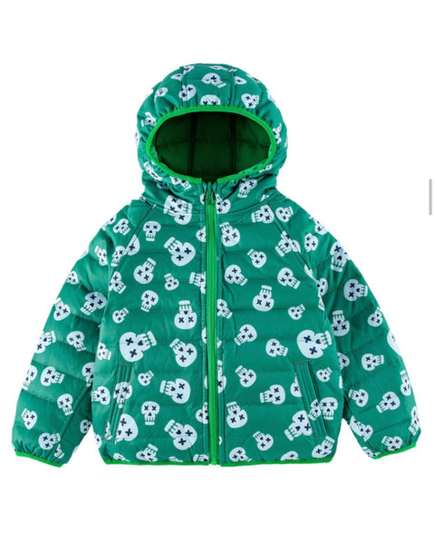 skeleton reversible puffer jacket