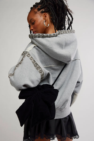 belle velvet bow bag