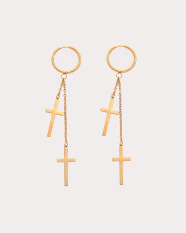 santana cross earrings