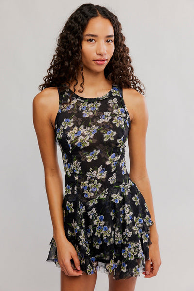raven printed mini dress