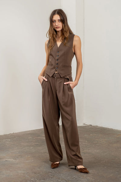 fold over front pleat pant