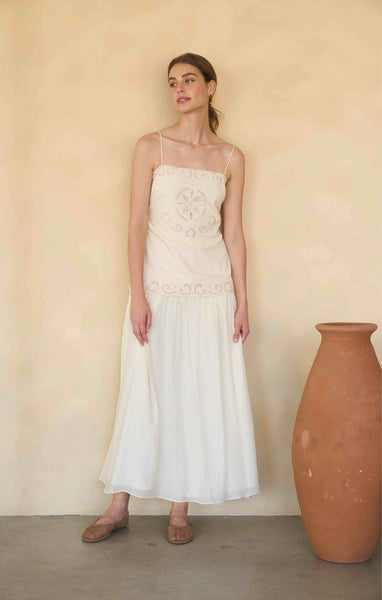 antique inspired midi dress