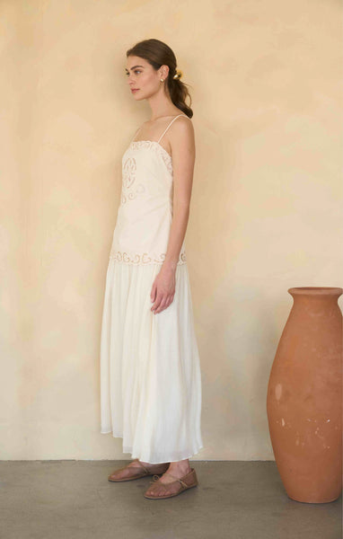 antique inspired midi dress