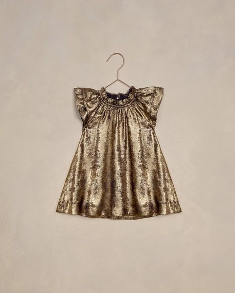 isabella gold metallic dress