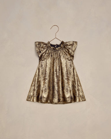 isabella gold metallic dress