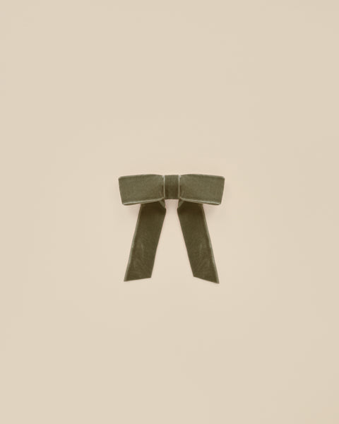 olive velvet bow