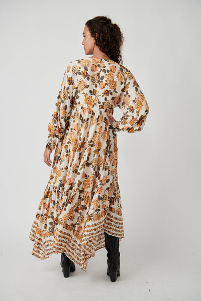 rows of roses maxi dress