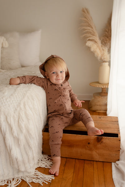 organic zipper romper