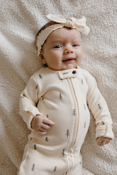 organic zipper footie