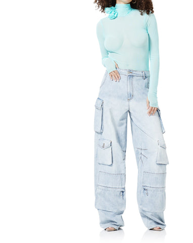 zadie rosette mesh top