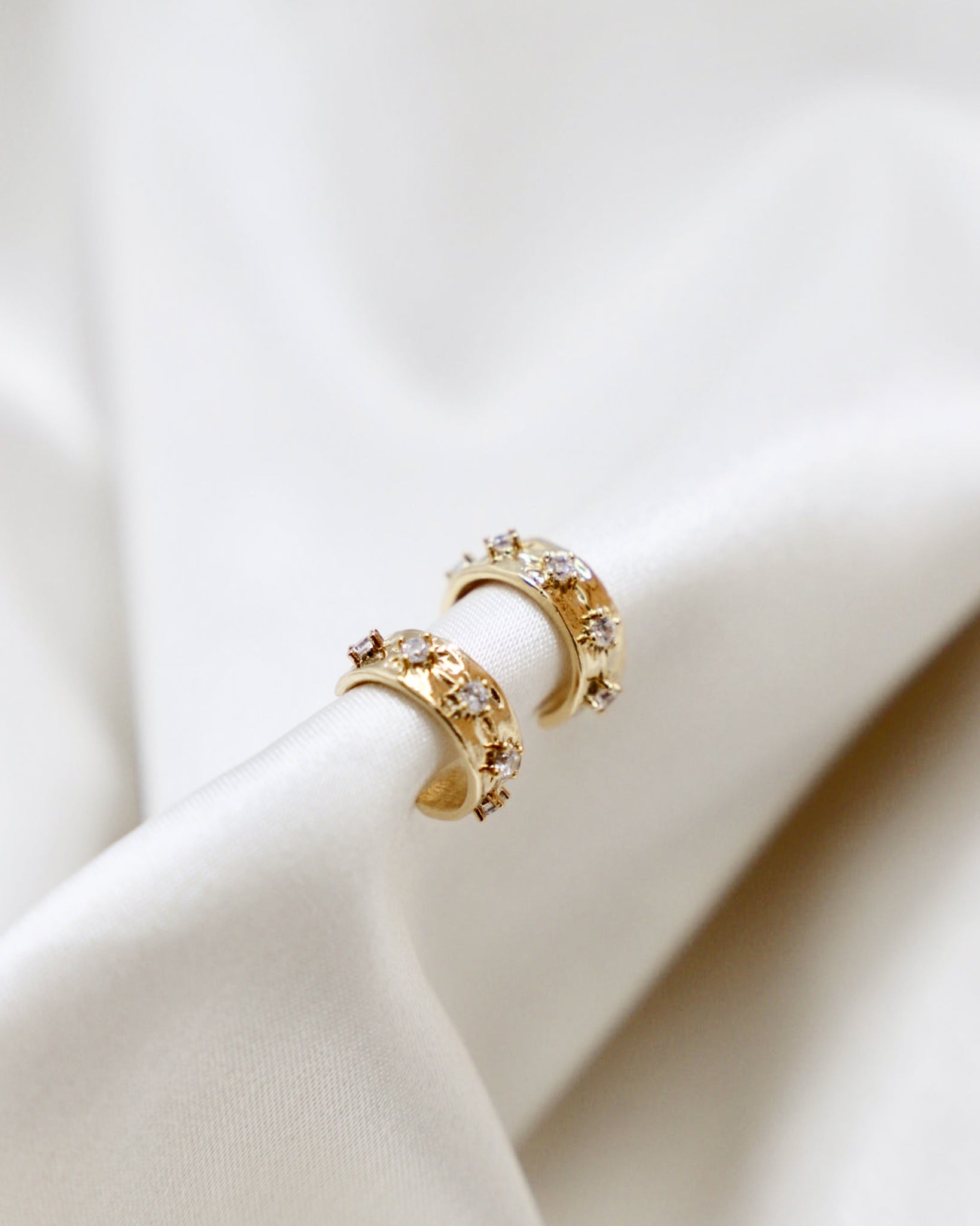 cz star thick hoops