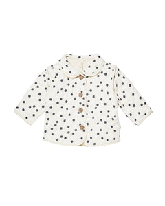 navy dot quilted jacket