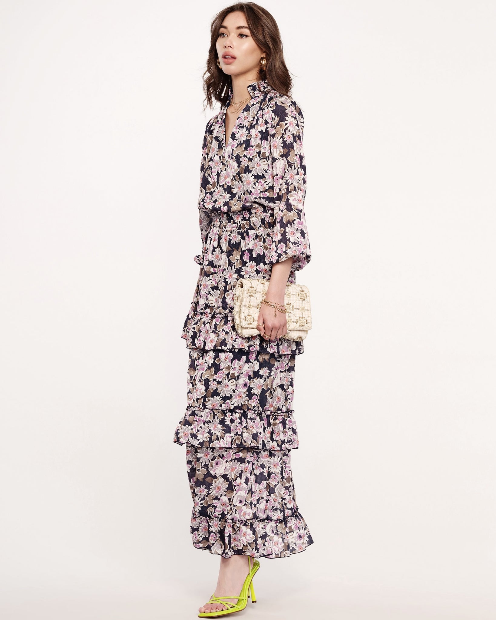 leyla floral ruffle dress