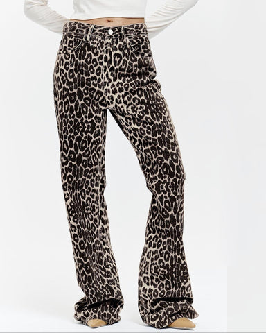 low rise leopard pant