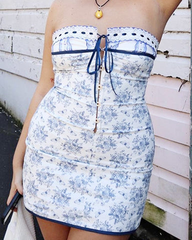 lace tube mini dress