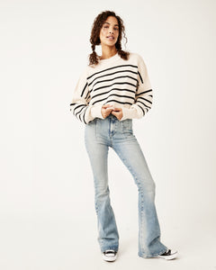 striped easy street cropped sweater