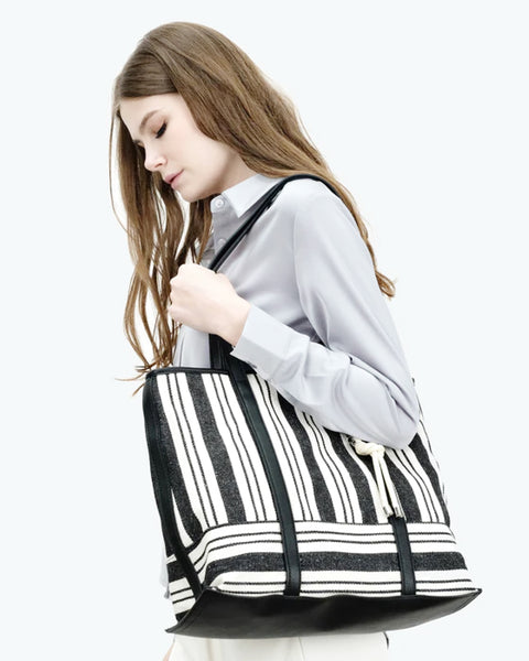 striped shay tote