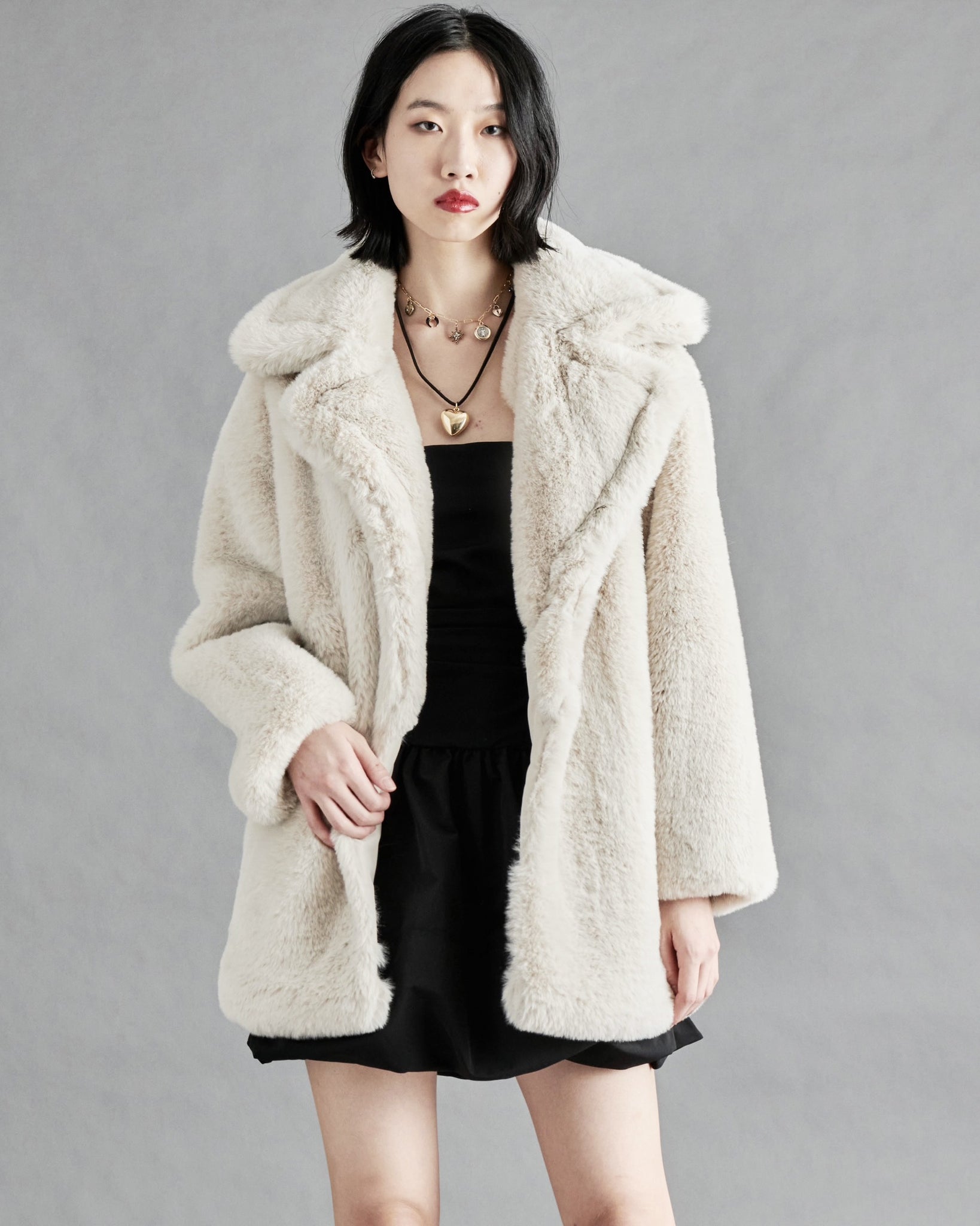 snow fur coat