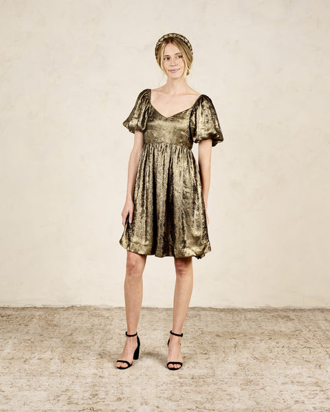 women's isabella gold metallic dress