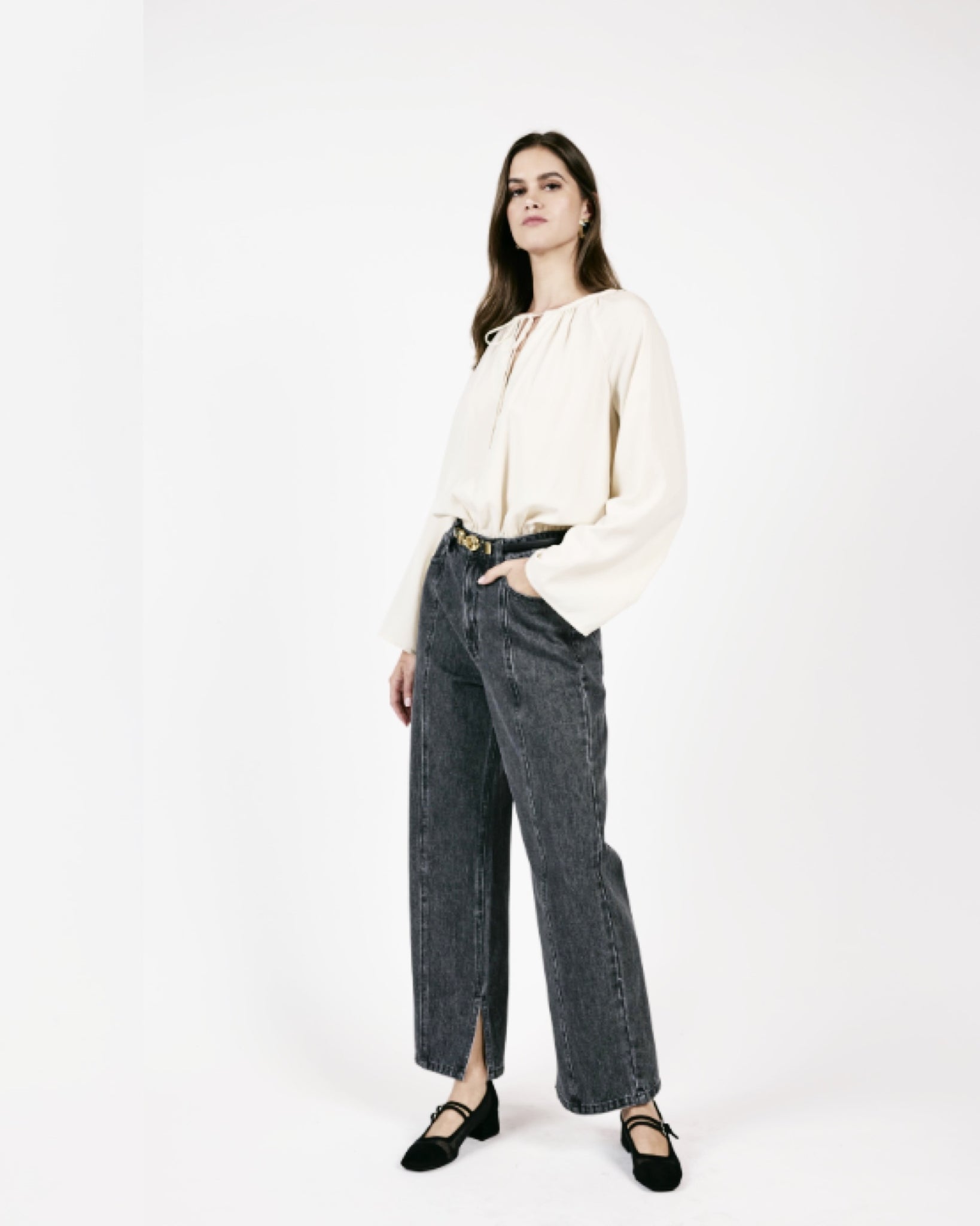 transformative front seam denim