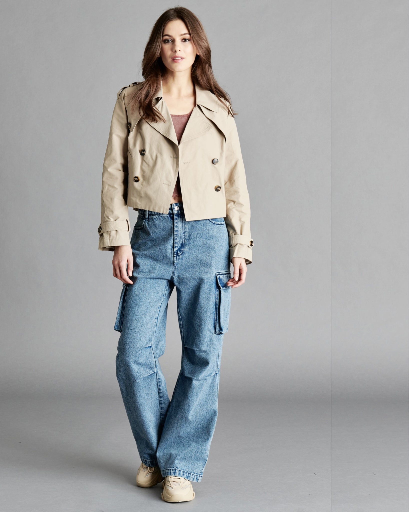 sirus cropped trench jacket