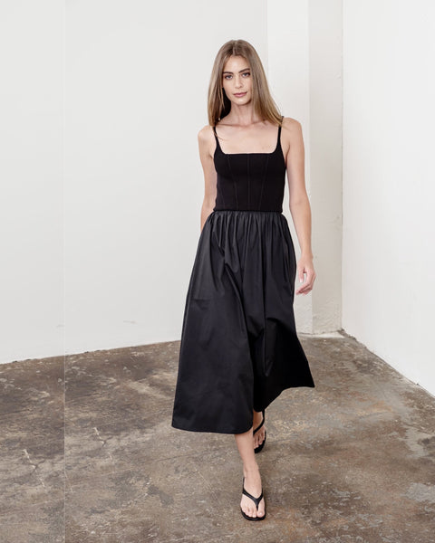 square neck midi dress