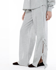 stripe trouser with bow detail