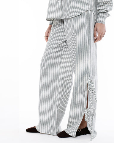 stripe trouser with bow detail